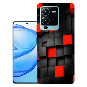 Vivo V25 back cover | Vivo V2202 back cover | Vivo V25 / Vivo V2202 | Red Black Box | Design_117