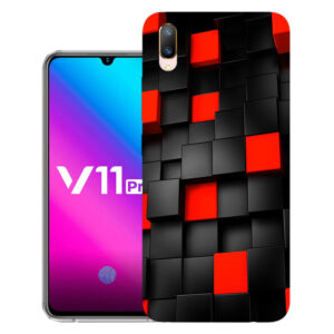 Vivo V11 Pro back cover | Vivo 1804 back cover | Vivo V11 Pro / Vivo 1804 | Red Black Box | Design_117