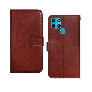 infinix smart 6 Flip Cover :: infinix smart 6 Cover  ::  Infinix X6511B Cover  :: Brown