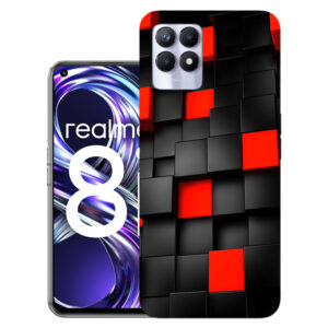 Realme 8i back cover | Realme RMX3151 back cover | Realme 8i / Realme RMX3151 | Red Black Box | Design_117