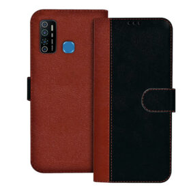 Infinix Hot 9 flip cover | Infinix X655C flip cover | Black, Brown Design