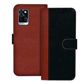 Infinix Note 10 Pro flip cover | Infinix X695D flip cover | Black, Brown Design