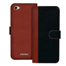 Lava Z61 flip cover | Z61 flip cover | Black, Brown Design