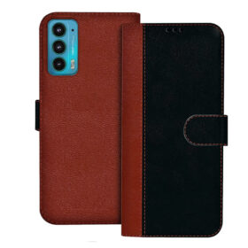 Moto Edge 20 flip cover | Moto Edge 20 flip cover | Black, Brown Design