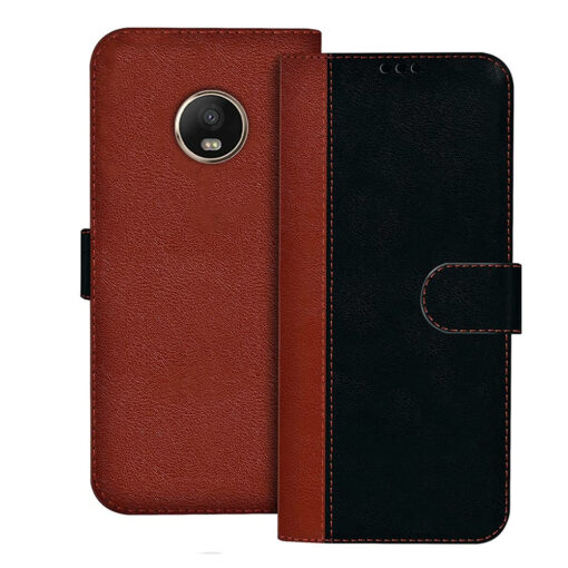 Moto G5s flip cover | XT1793 flip cover | Black, Brown Design
