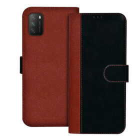 Poco M3 flip cover | M2010J19CG flip cover | Black, Brown Design