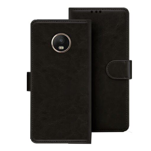Moto G5s flip cover | Moto XT1793 flip cover | Black