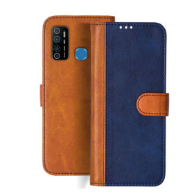 Infinix Hot 9 flip cover | Infinix X655C flip cover | Blue, Brown Design