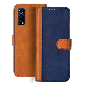 IQOO Z3 5G flip cover | i2011 flip cover | Blue, Brown Design