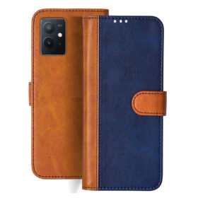 IQOO Z6 5G flip cover | IQOO I2127 flip cover | Blue, Brown Design