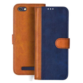 Lava A72 flip cover | A72 flip cover | Blue, Brown Design