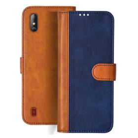 Lava Z1 flip cover | LS000Z1 flip cover | Blue, Brown Design