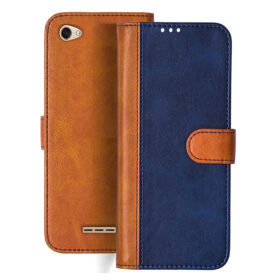 Lava Z61 flip cover | Z61 flip cover | Blue, Brown Design