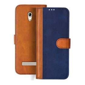 Micromax Bharat 2 flip cover | Q402 flip cover | Blue, Brown Design