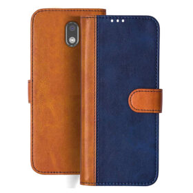 Moto E3 flip cover | Moto E3 flip cover | Blue, Brown Design