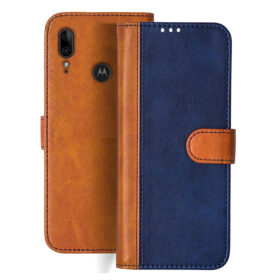 Moto E6s flip cover | XT2053 flip cover | Blue, Brown Design