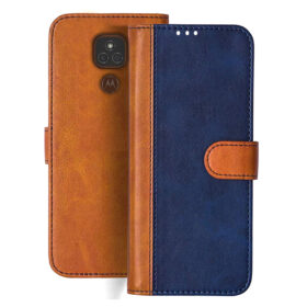 Moto E7 Plus flip cover | XT2081-1 flip cover | Blue, Brown Design