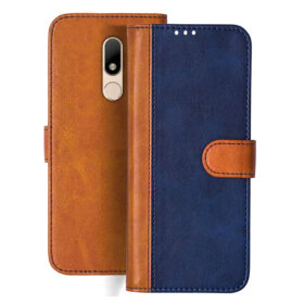 Moto M flip cover | XT1663 flip cover | Blue, Brown Design