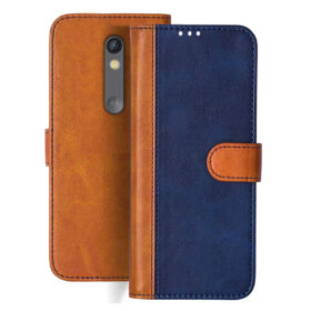 Moto X Play flip cover | XT1562 flip cover | Blue, Brown Design