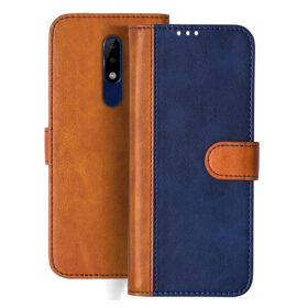 Nokia 5.1 Plus flip cover | TA-1120 flip cover | Blue, Brown Design
