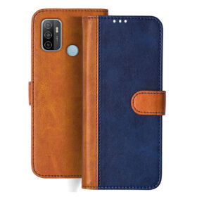 Oppo A53 flip cover | CPH2127 flip cover | Blue, Brown Design