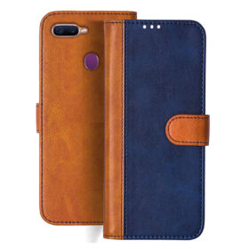 Oppo F9 Pro flip cover | CPH1823 flip cover | Blue, Brown Design
