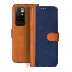 Redmi 10 Prime flip cover | 21061119BI flip cover | Blue, Brown Design