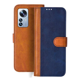 Redmi 12 Pro flip cover | 2201122G flip cover | Blue, Brown Design
