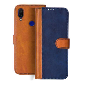 Redmi 7 flip cover | M1810F6LG flip cover | Blue, Brown Design
