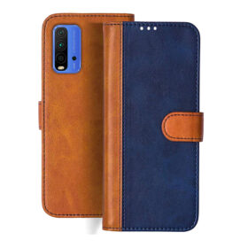 Redmi Note 9 Power flip cover | MZB084XIN  flip cover | Blue, Brown Design