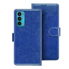 Moto Edge 20 flip cover | Moto PAR00010IN flip cover | Blue