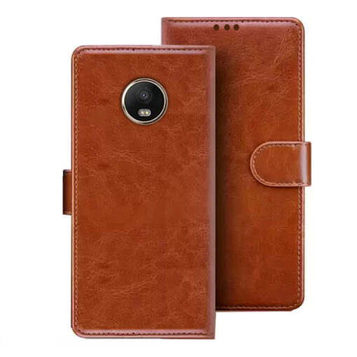 Moto G5s flip cover | Moto XT1793 flip cover | Brown