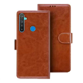 Realme 5 flip cover | Realme RMX1911 flip cover | Brown