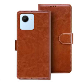 Realme C30s flip cover | Realme RMX3690 flip cover | Brown