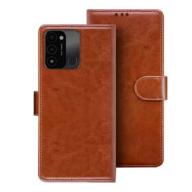 Tecno Spark 8C flip cover | Tecno KG5k flip cover | Brown