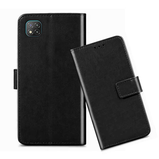 Poco C3 flip cover / M2006C3MII flip cover / MZB07RIIN flip cover / Black