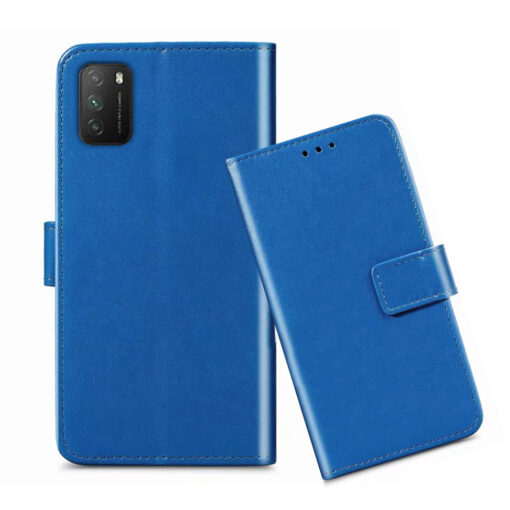 Poco M3 flip cover / M2010J19CG flip cover / MZB087AIN flip cover / Blue