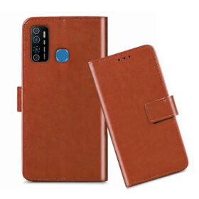 Infinix Hot 9 flip cover / Infinix X655C flip cover / Brown