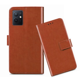 Iqoo Z6 5G flip cover / IQOO I2127 flip cover / Brown