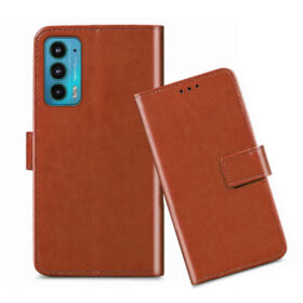 Moto Edge 20 flip cover / Moto Edge 20 flip cover / PAR00010IN flip cover / Brown