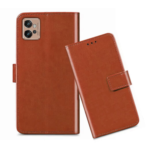 Moto G32 flip cover / Moto G32 flip cover / PAUU0015IN flip cover / Brown