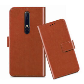 Nokia 6.1 Plus flip cover / TA-1099 flip cover / Brown