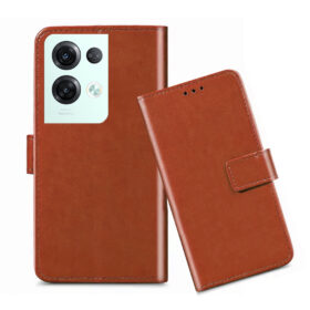Oppo Reno 8 flip cover / Oppo CPH2359 flip cover / Brown