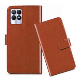 Realme 8i flip cover / Realme RMX3151 flip cover / Brown