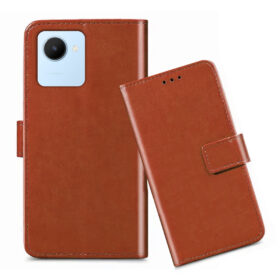 Realme C30 flip cover / RMX3581 flip cover / Brown