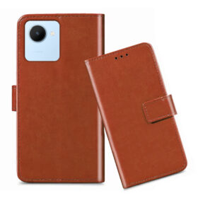 Realme C30s flip cover / Realme RMX3690 flip cover / Brown