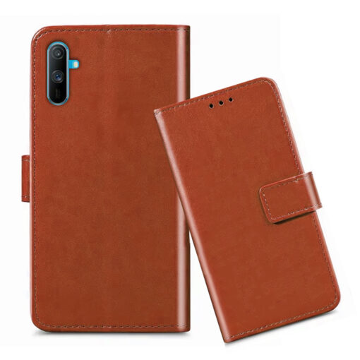 Realme C3i flip cover / RMX2027, RMX2020 flip cover / Brown