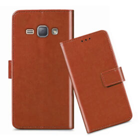 Samsung J1 flip cover / SM-J100F flip cover / Brown