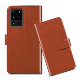 Samsung S20 Ultra 5G flip cover / SM-G988 flip cover / Brown