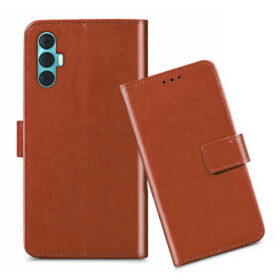 TECNO SPARK 8 PRO flip cover / Tecno KG8 flip cover / Brown